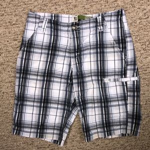 Boys white and blue plaid shorts size 14